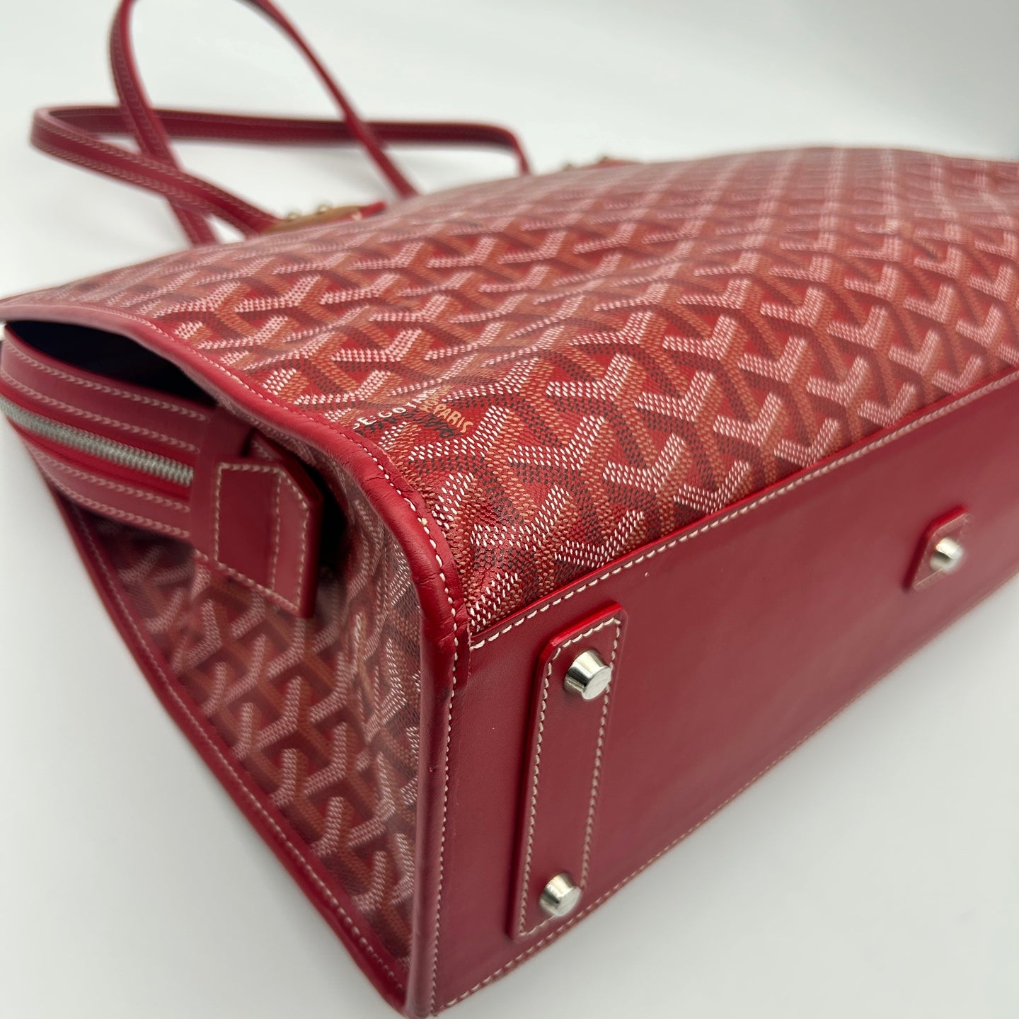 Goyard Goyardine Red Monogram Handheld Underarm Tote Briefcase Bag 38.5 × 31 × 14 cm [Used]
