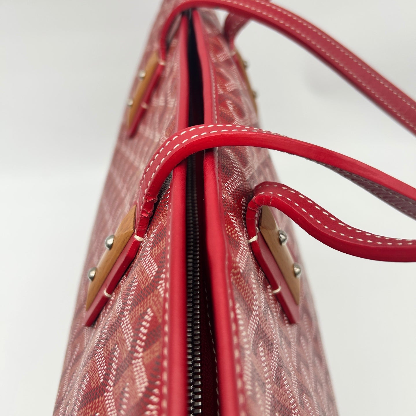 Goyard Goyardine Red Monogram Handheld Underarm Tote Briefcase Bag 38.5 × 31 × 14 cm [Used]
