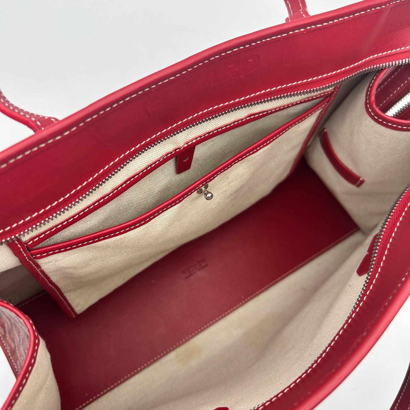 Goyard Goyardine Red Monogram Handheld Underarm Tote Briefcase Bag 38.5 × 31 × 14 cm [Used]