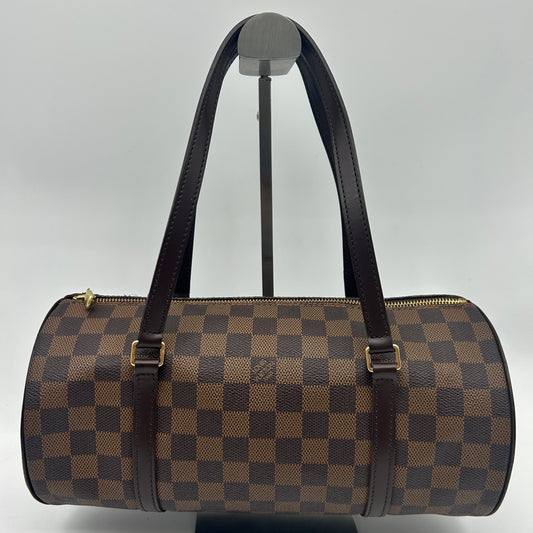 Louis Vuitton Damier Ebene Papillon 30 Barrel Handbag 30 × 13.5 × 14 cm [Used]