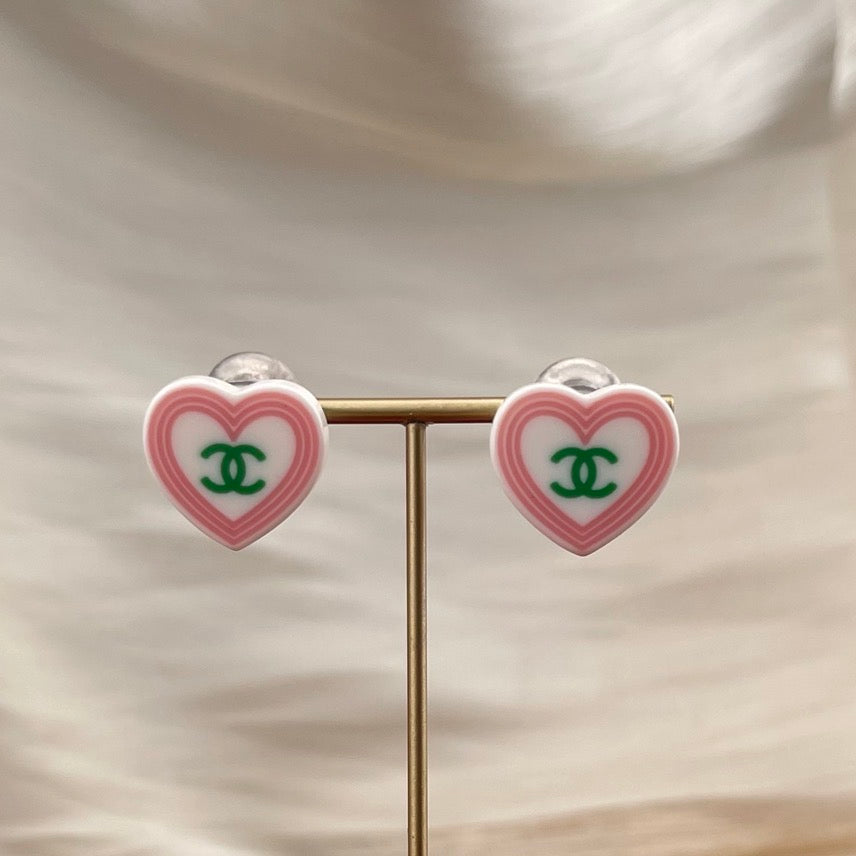 CHANEL Coco Mark Heart Clip-On Earrings [Used]