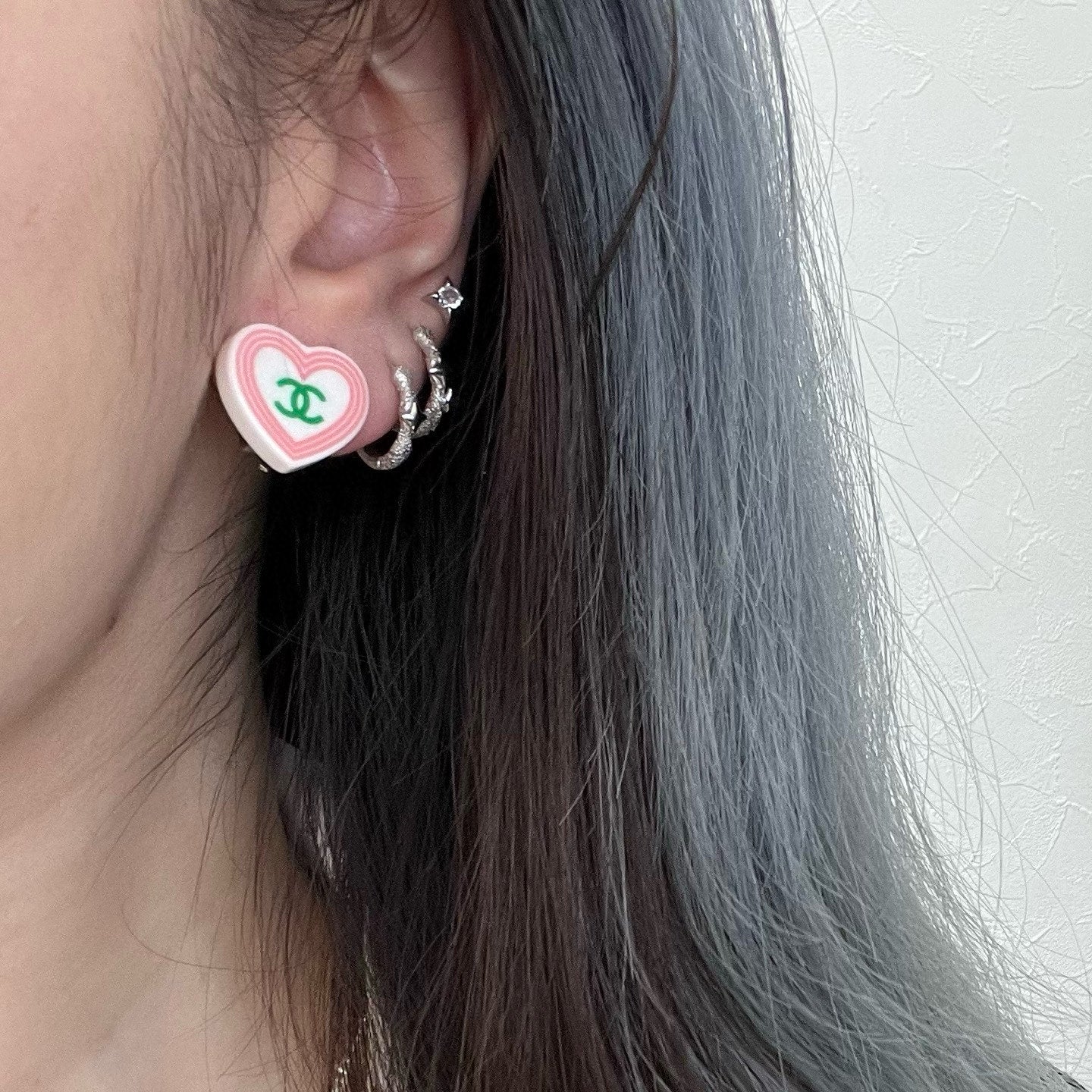 CHANEL Coco Mark Heart Clip-On Earrings [Used]