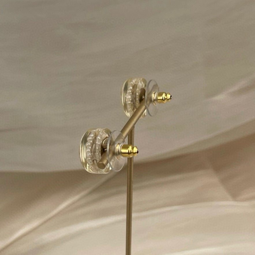 Chanel Coco Mark Earrings 13S – White Plastic[Used]
