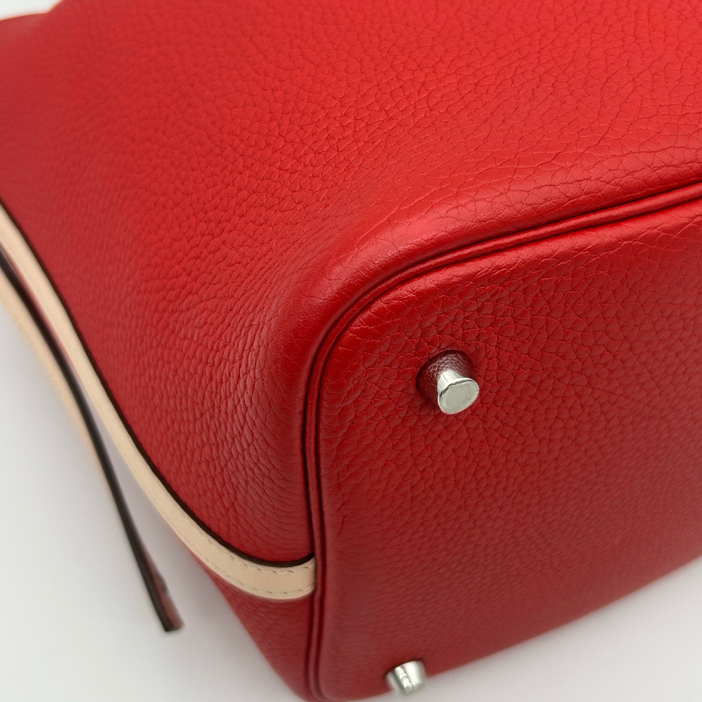 Hermès Picotin Lock MM  Rouge Tomato/Rose Eglantine Taurillon Clemence HandBag [Used]