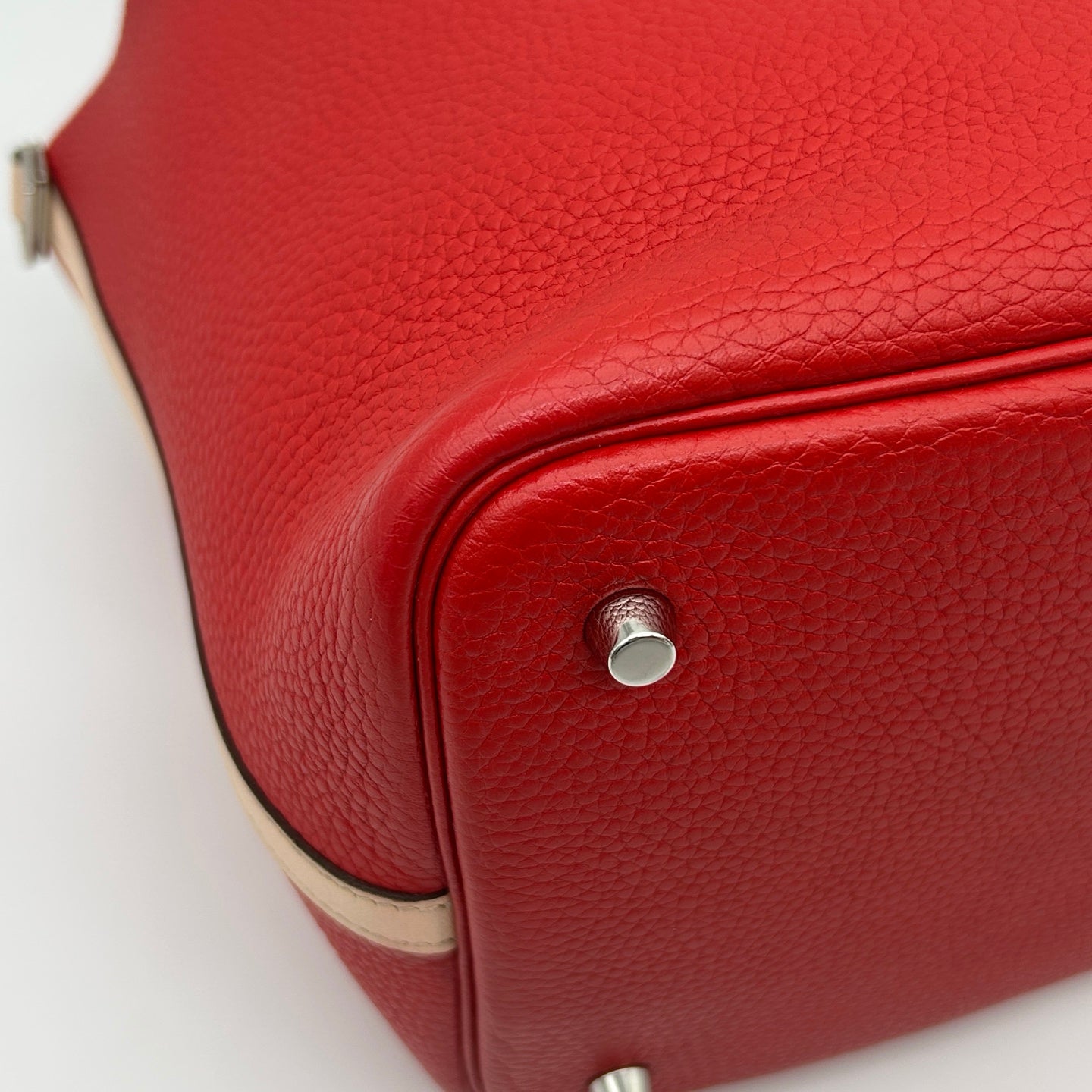 Hermès Picotin Lock MM  Rouge Tomato/Rose Eglantine Taurillon Clemence HandBag [Used]