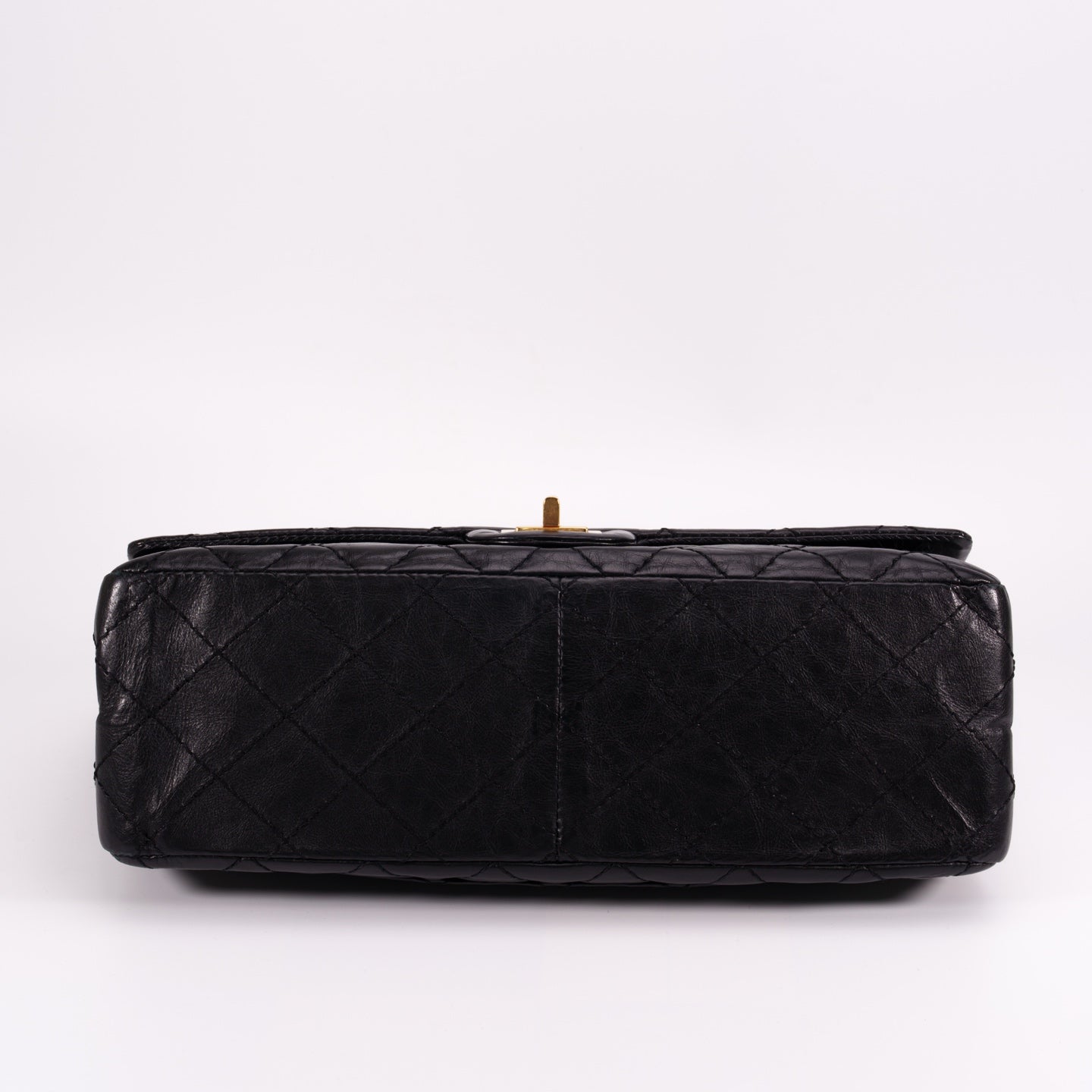 CHANEL Black Aged Calfskin Quilted 2.55 Reissue 225 Flap Bag [Used]