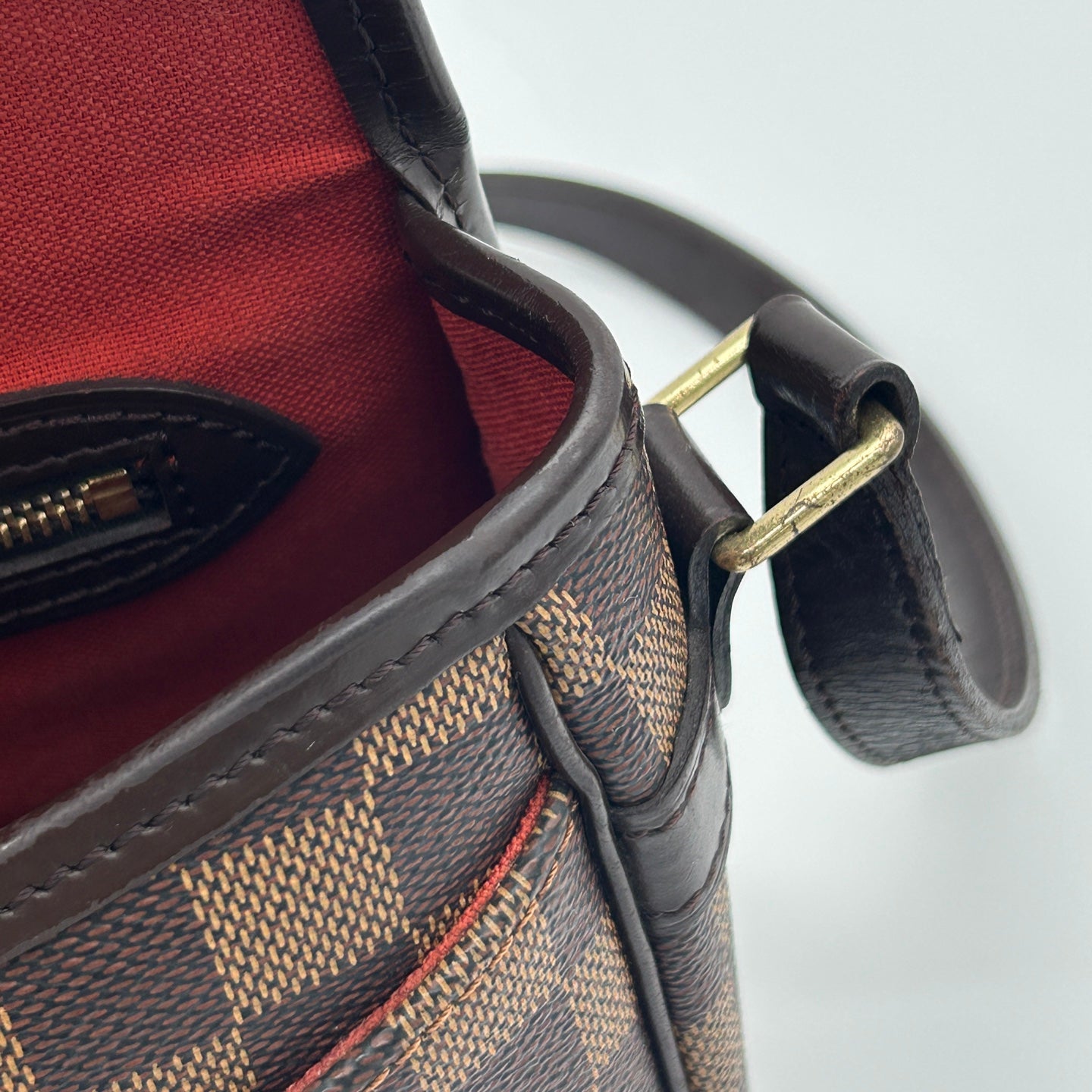 Louis Vuitton Damier Ebene Baguette Shoulder Bag Brown [Used]