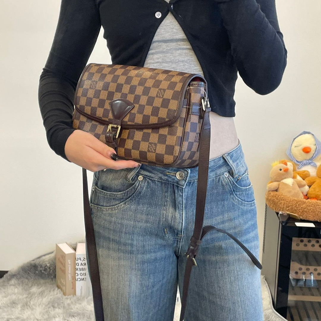 Louis Vuitton Damier Ebene Baguette Shoulder Bag Brown [Used]