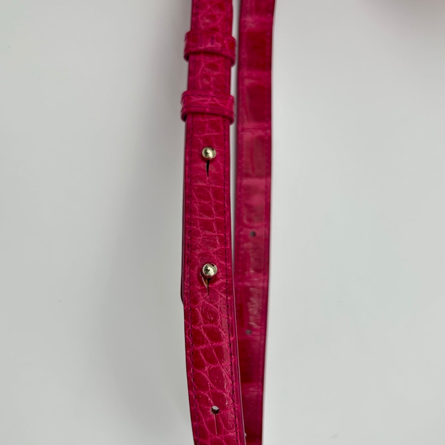 Delvaux Brilliant Mini Crocodile Leather Handbag Rose Pink 20 cm [Used]