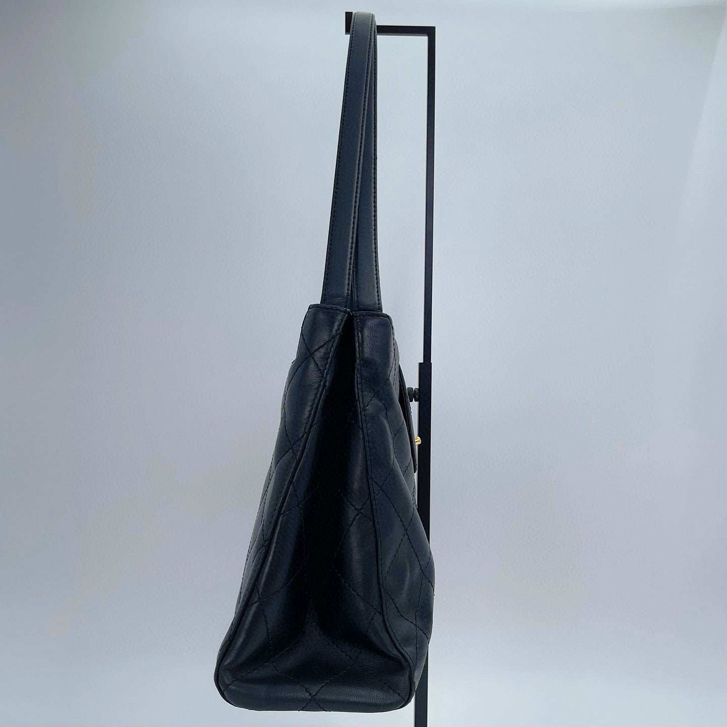 Chanel Black/Gold Quilted Lambskin Tote [Used]