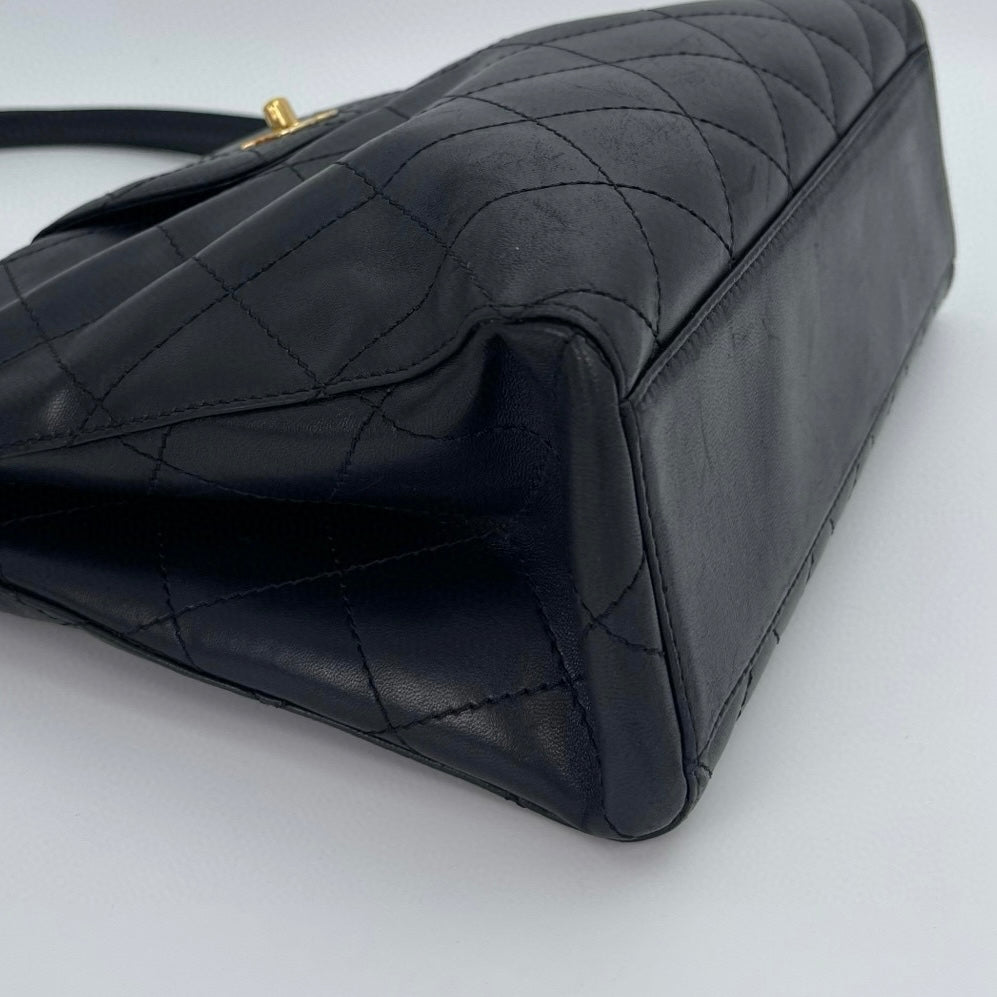 Chanel Black/Gold Quilted Lambskin Tote [Used]