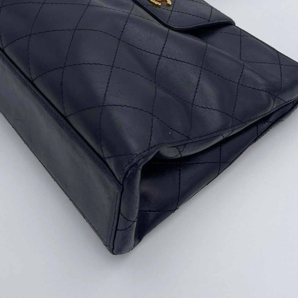 Chanel Black/Gold Quilted Lambskin Tote [Used]