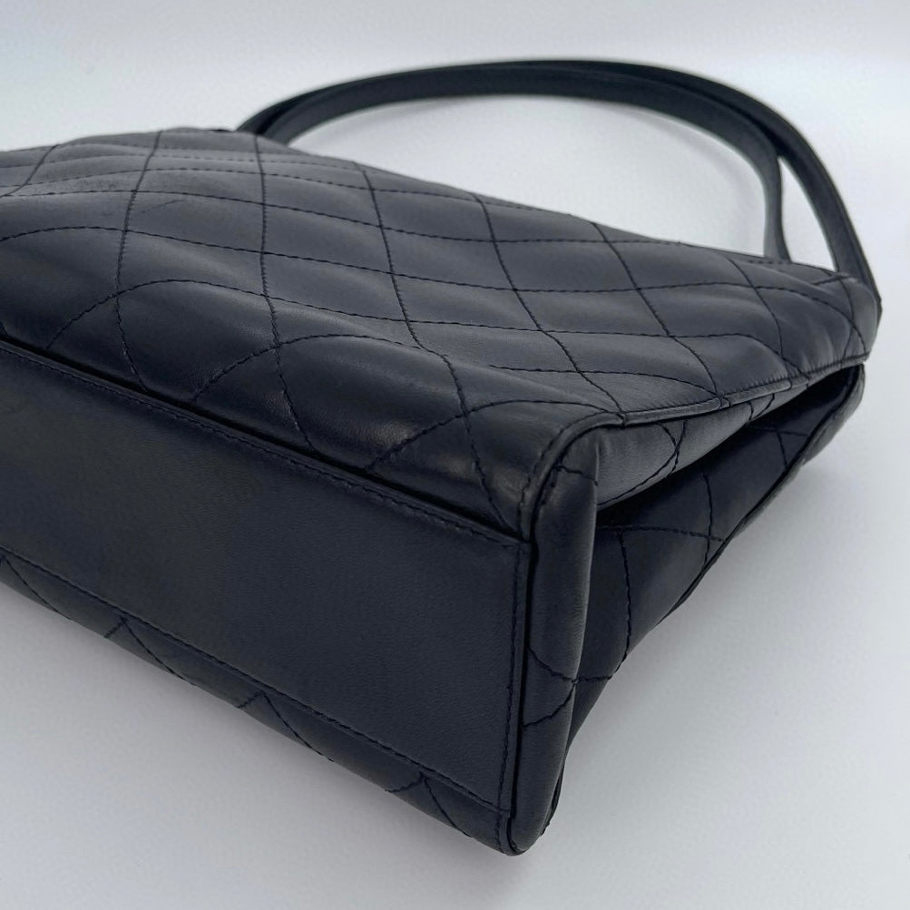 Chanel Black/Gold Quilted Lambskin Tote [Used]