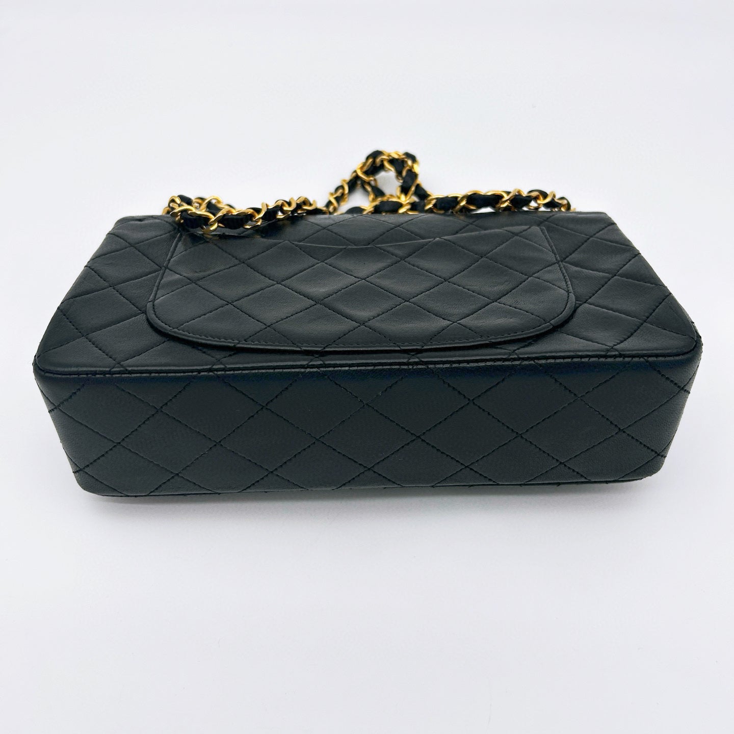 Chanel Vintage Classic Flap Medium Black Lambskin Double Flap with Gold Hardware [Used]