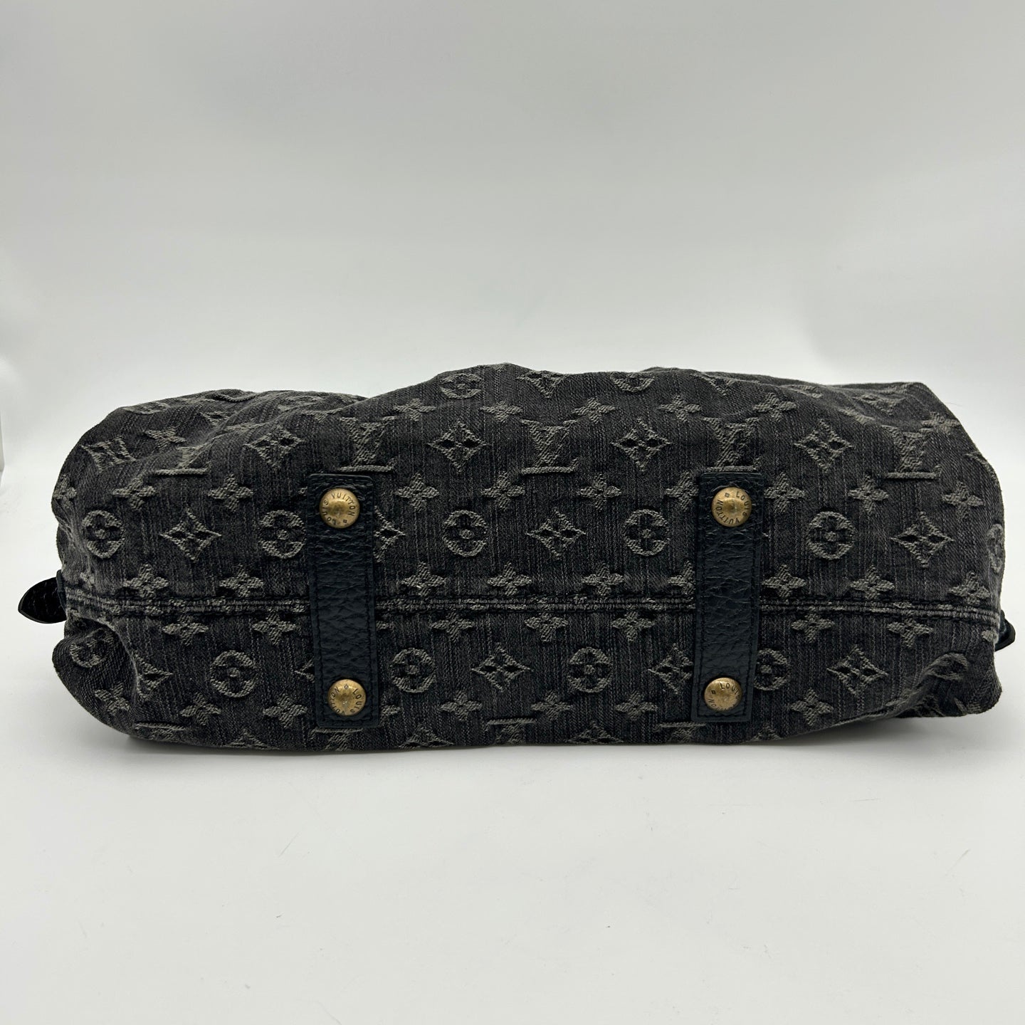 Louis Vuitton Black Monogram Denim Cabby Tote Handbag [Used]