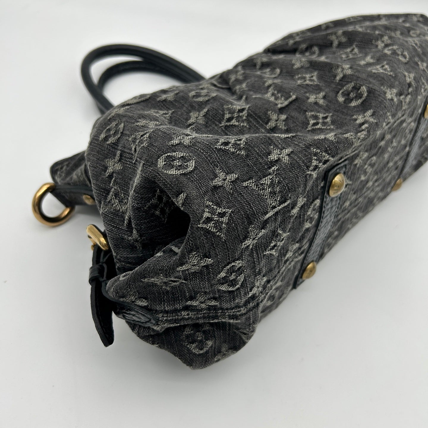 Louis Vuitton Black Monogram Denim Cabby Tote Handbag [Used]