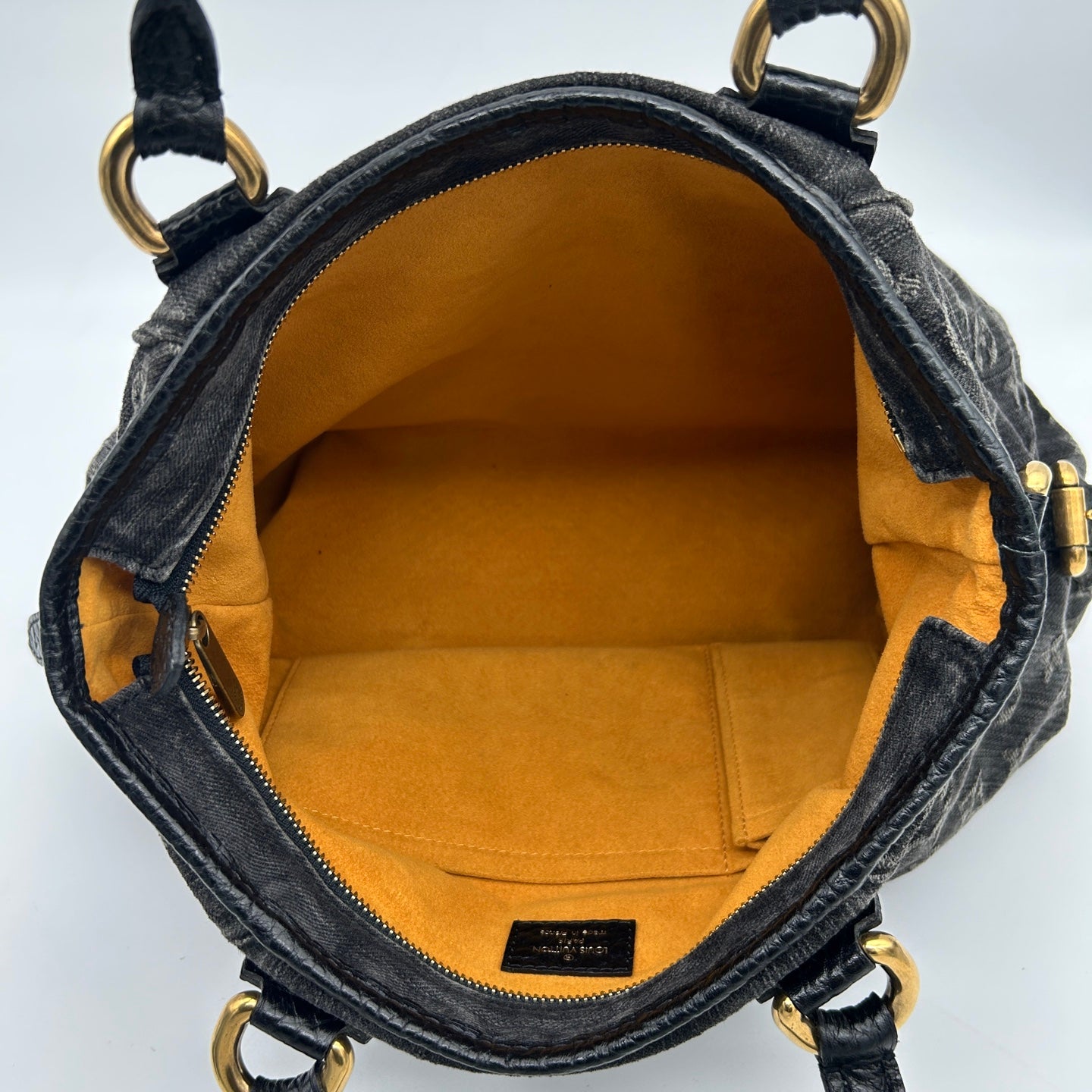 Louis Vuitton Black Monogram Denim Cabby Tote Handbag [Used]