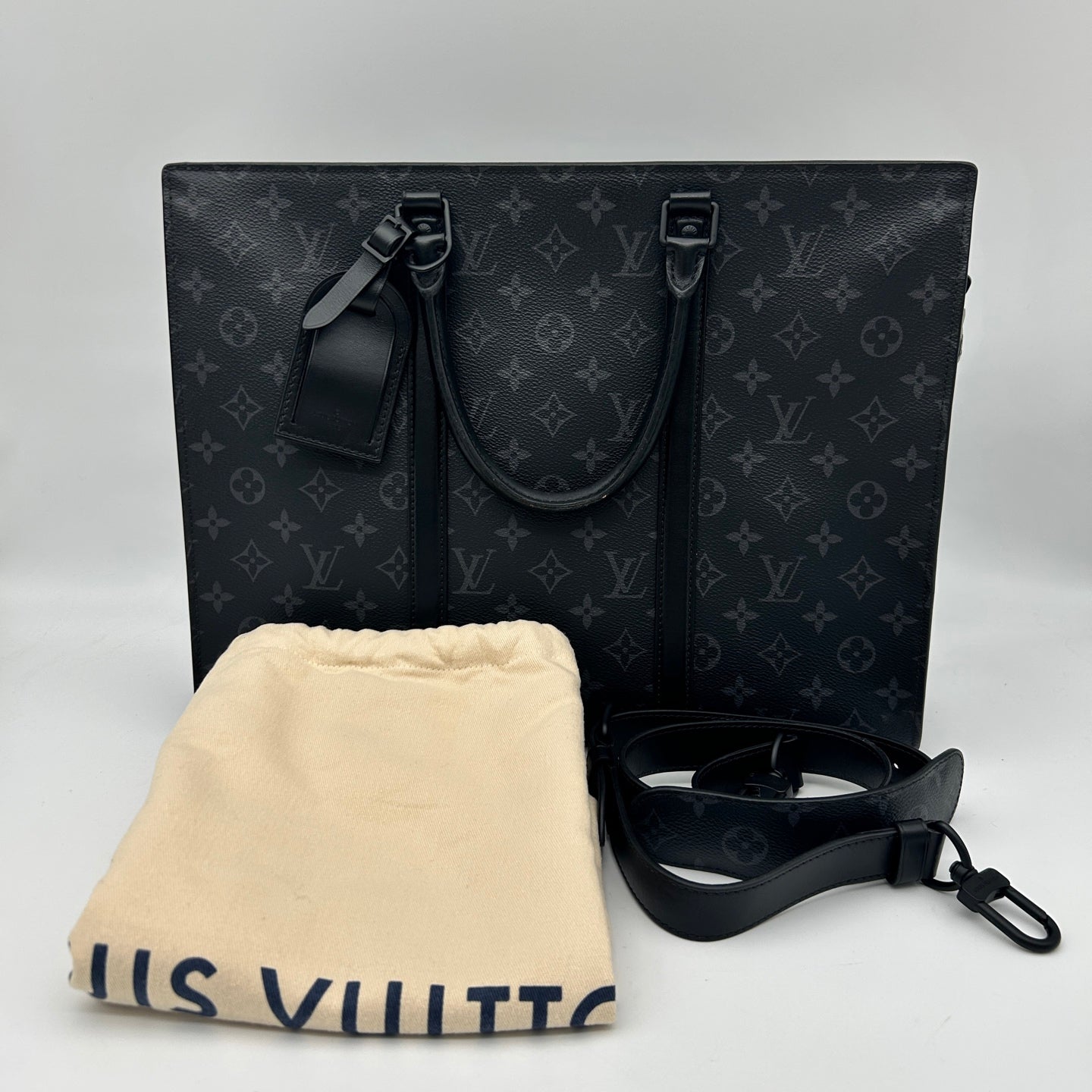Louis Vuitton Black Monogram Eclipse Large 2WAY Tote / Business Bag [Used]
