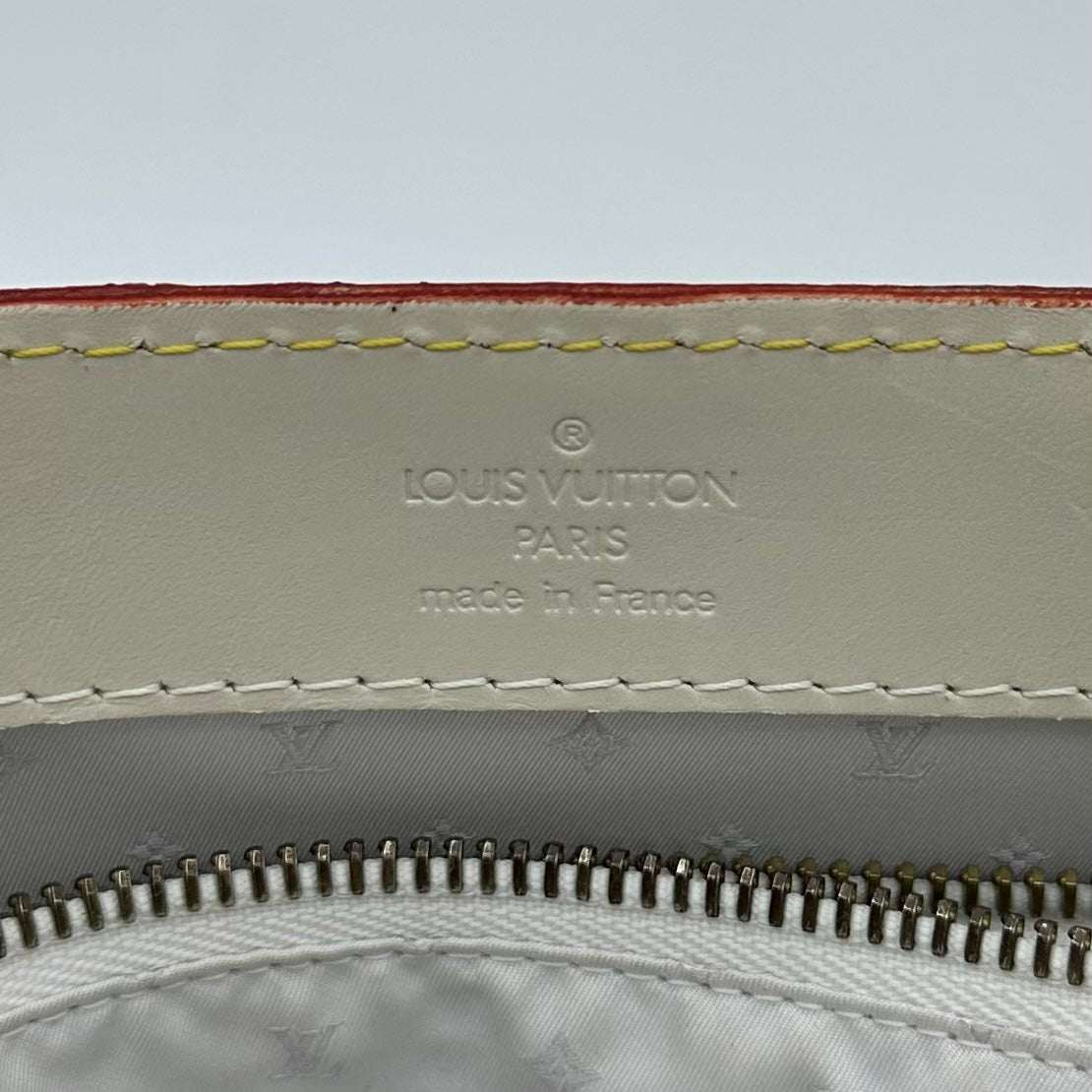 Louis Vuitton White Suhali Leather Studded Handbag with Gold Hardware [Used]