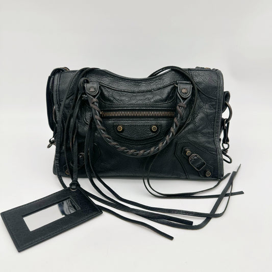 Balenciaga Black Motorcycle City Small 2Way Bag with Strap [Used]