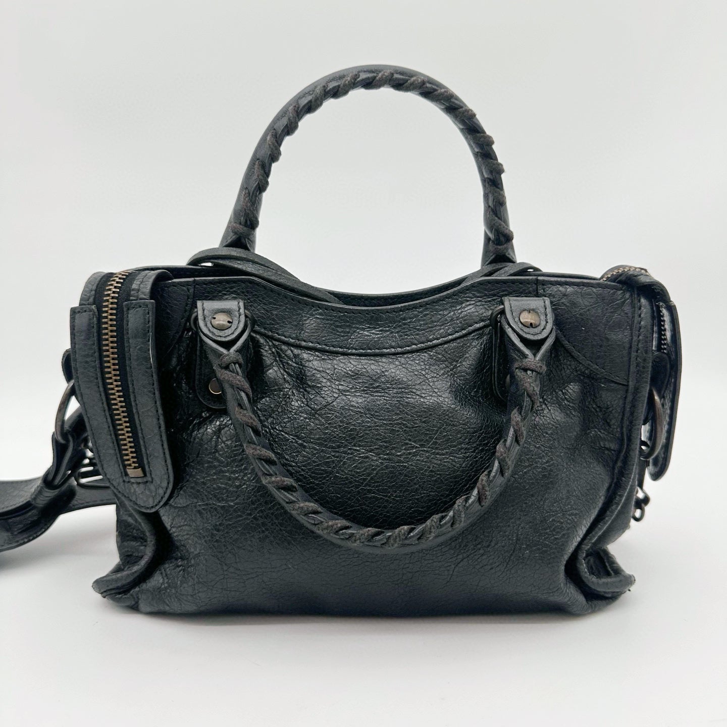 Balenciaga Black Motorcycle City Small 2Way Bag with Strap [Used]