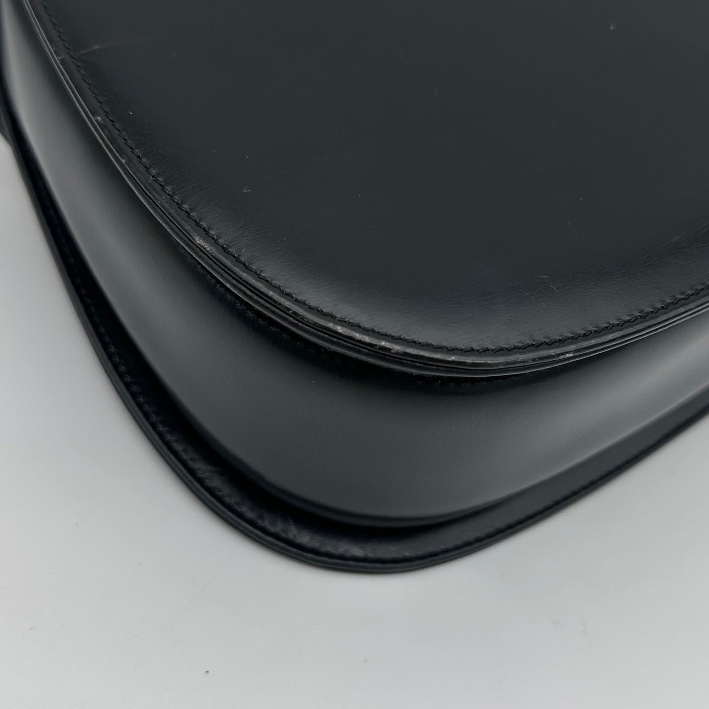 Gucci Black Box Leather Bamboo Handle Top Handle Bag [Used]