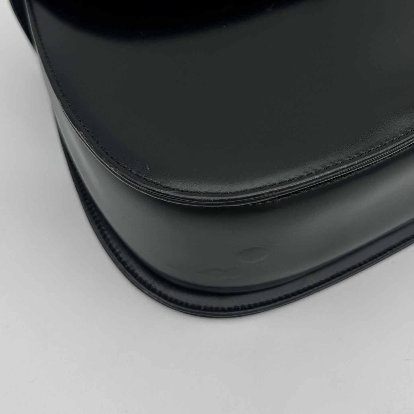 Gucci Black Box Leather Bamboo Handle Top Handle Bag [Used]