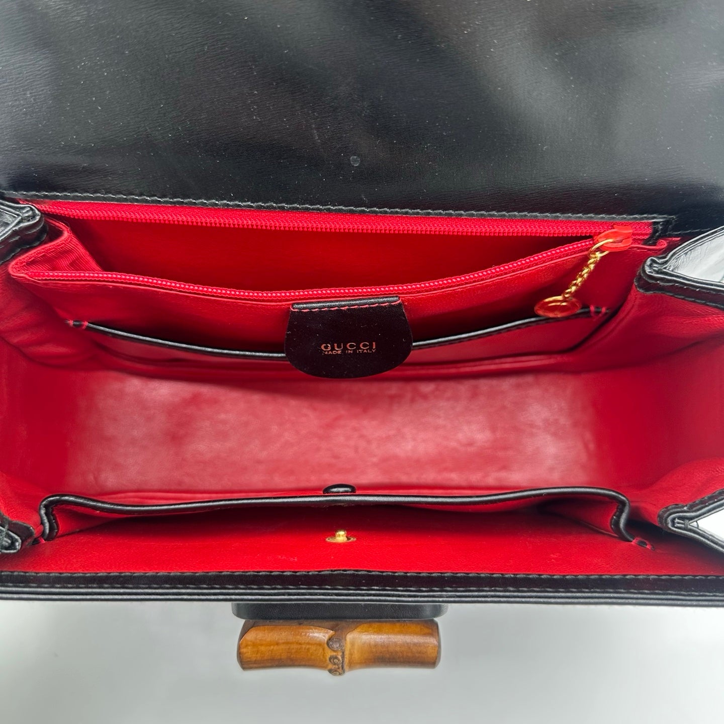 Gucci Black Box Leather Bamboo Handle Top Handle Bag [Used]