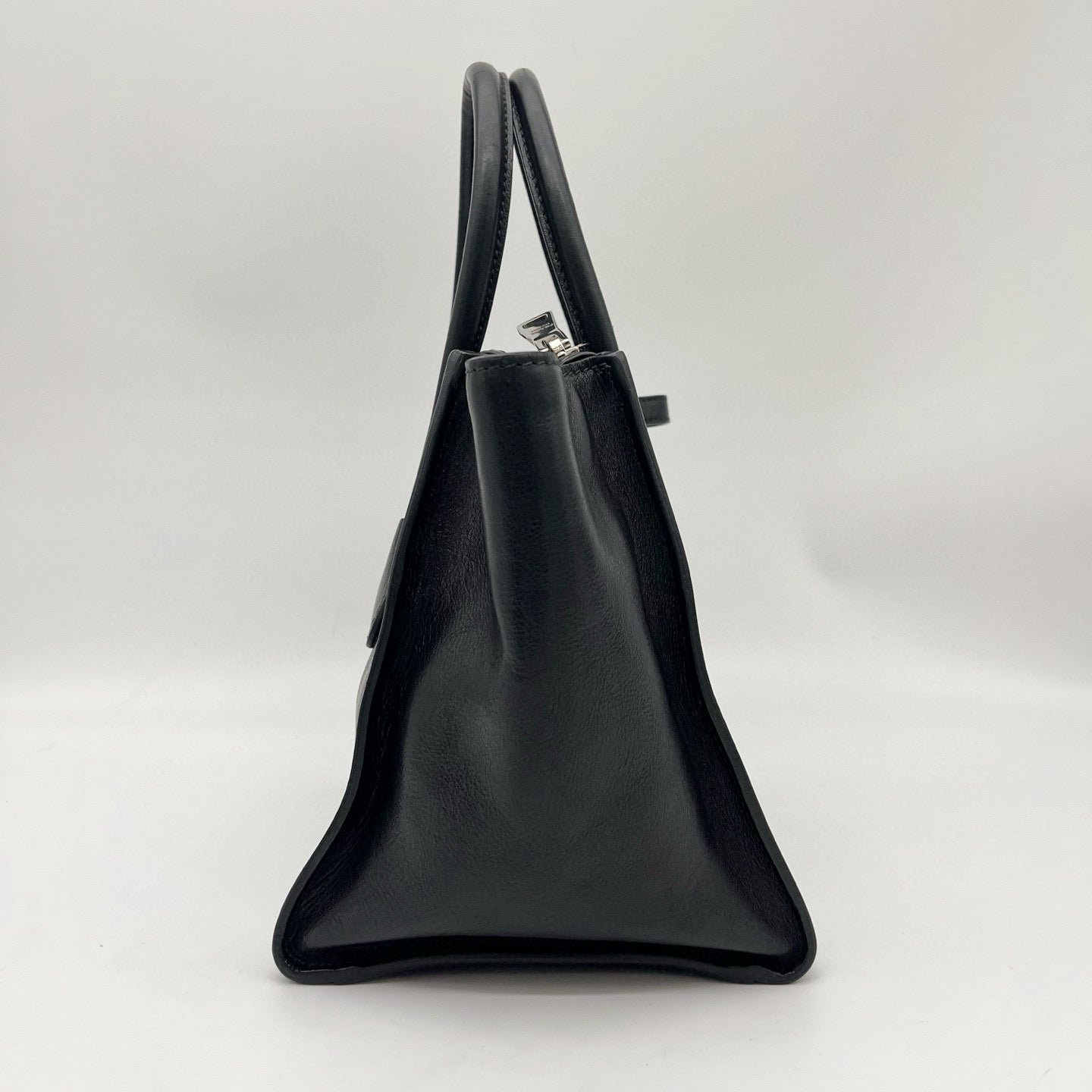 Prada Black Glace Calf Leather 2Way Tote Bag with Shoulder Strap [Used]