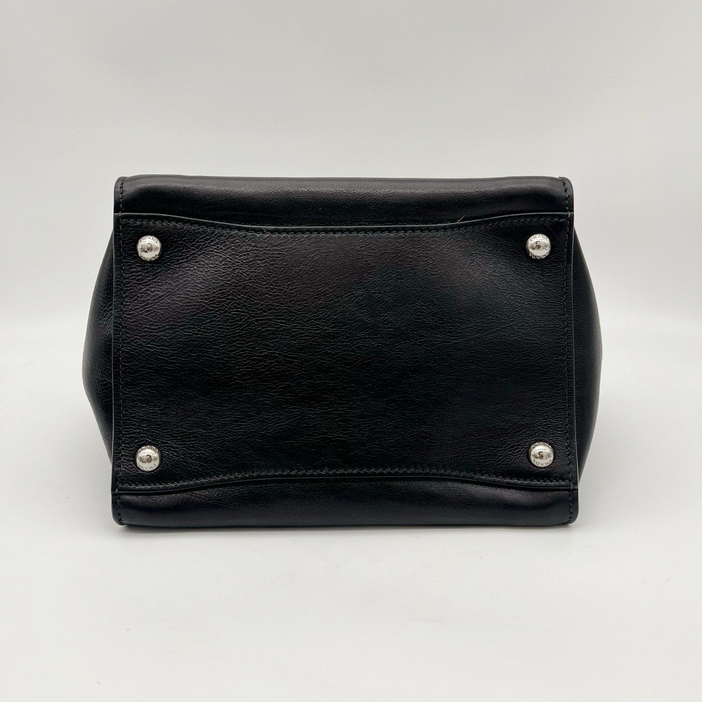 Prada Black Glace Calf Leather 2Way Tote Bag with Shoulder Strap [Used]