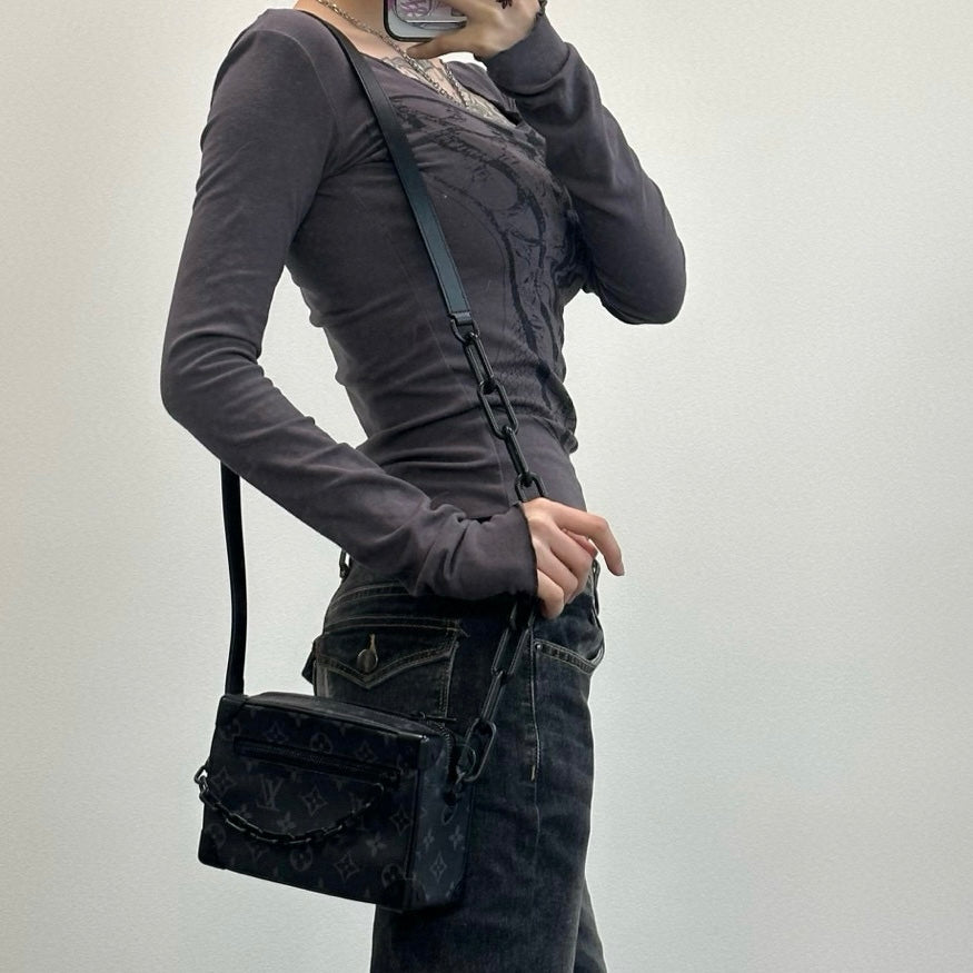 Louis Vuitton Black Monogram Eclipse Soft Trunk Crossbody Bag [Used]