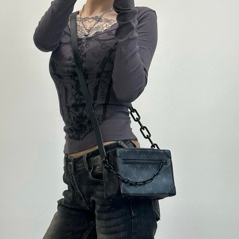 Louis Vuitton Black Monogram Eclipse Soft Trunk Crossbody Bag [Used]