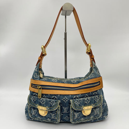 Louis Vuitton Blue Denim Manhattan Shoulder Bag [Used]