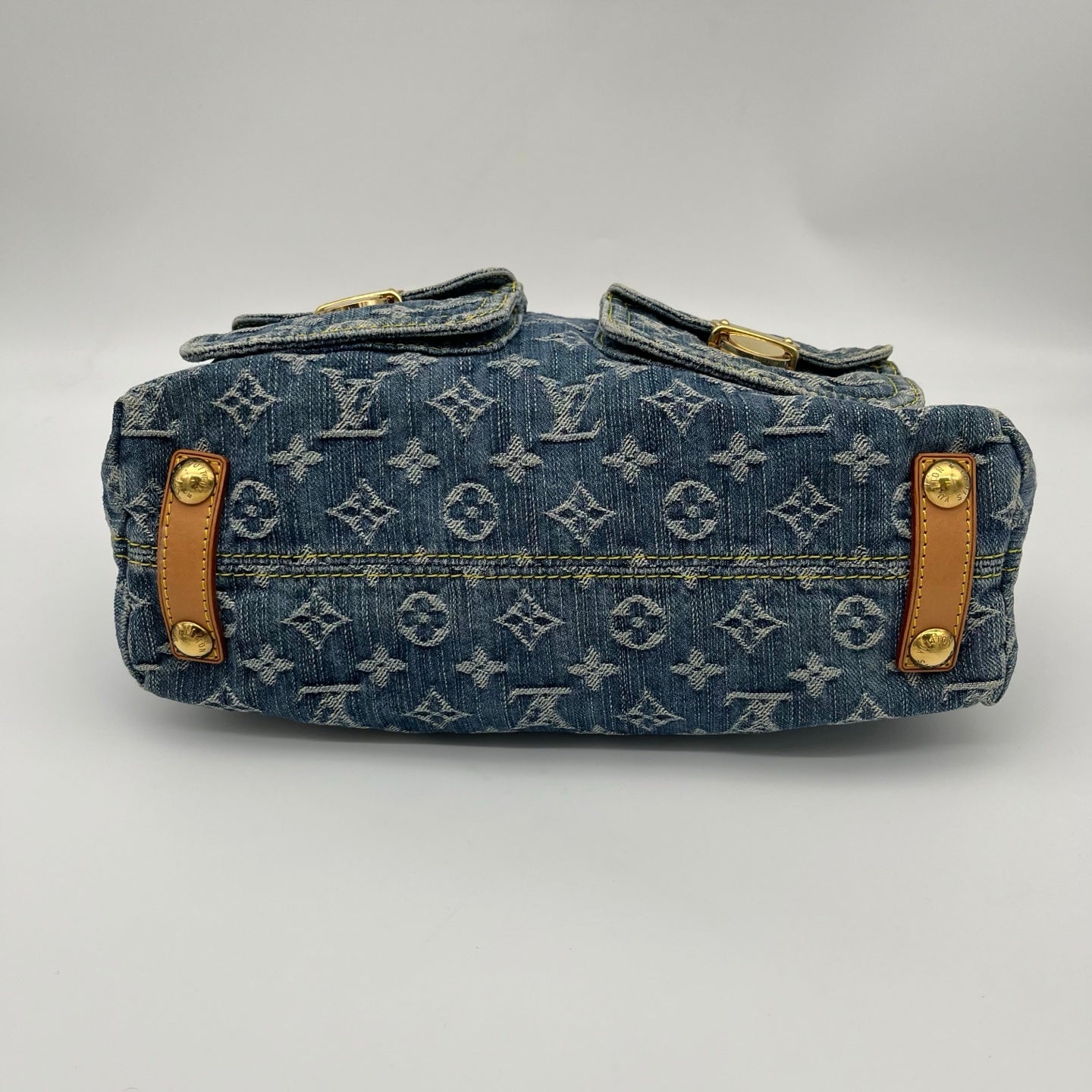 Louis Vuitton Blue Denim Manhattan Shoulder Bag [Used]