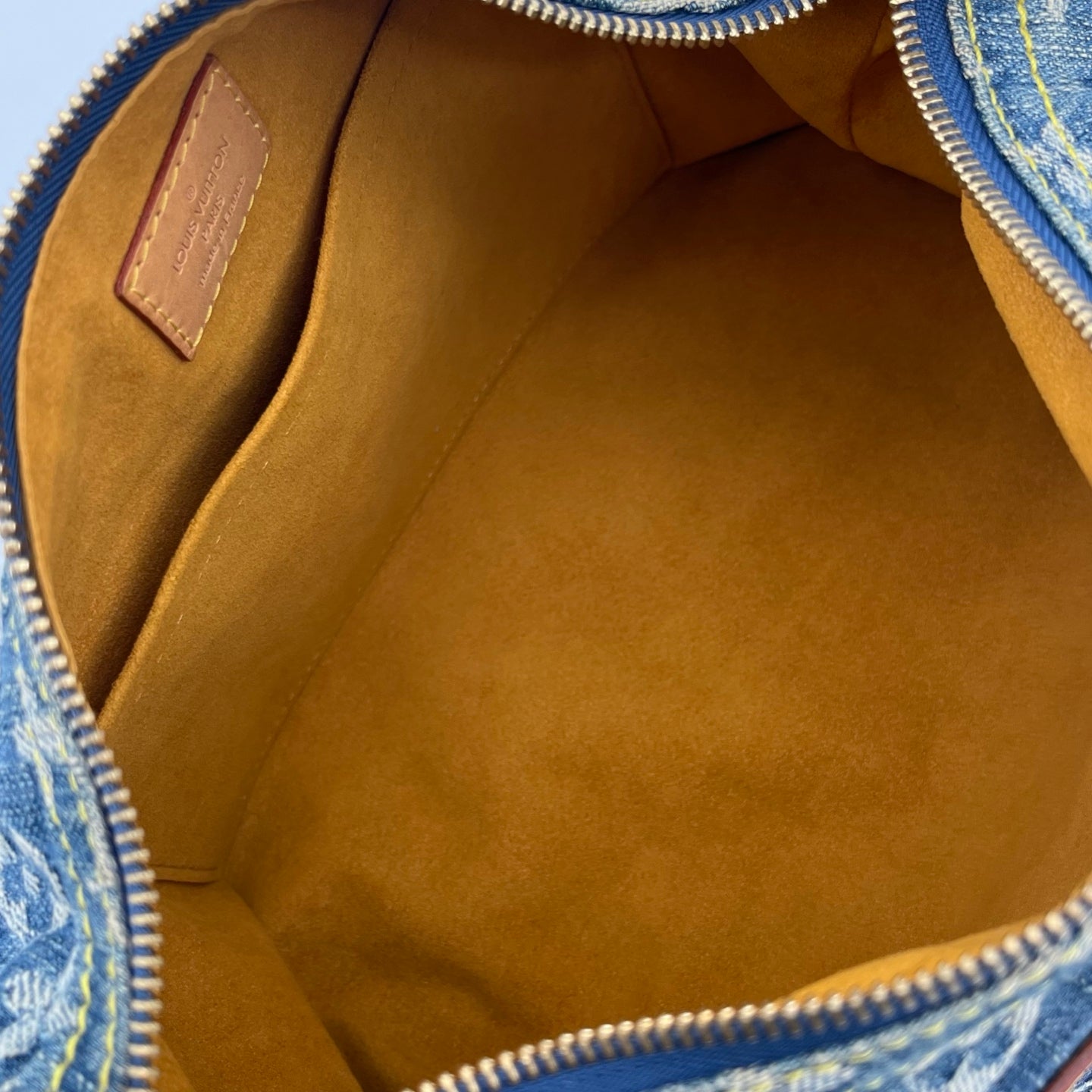 Louis Vuitton Blue Denim Manhattan Shoulder Bag [Used]