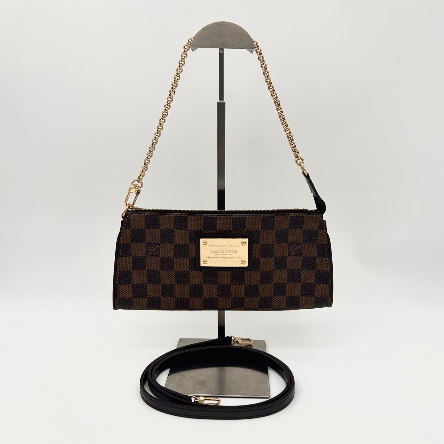 Louis Vuitton Damier Ebene EVA Chain Shoulder Bag with Strap [Used]