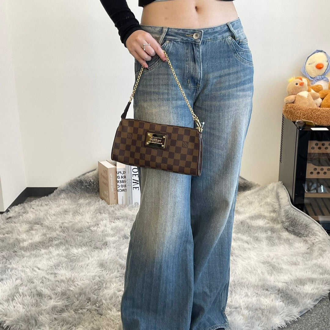 Louis Vuitton Damier Ebene EVA Chain Shoulder Bag with Strap [Used]