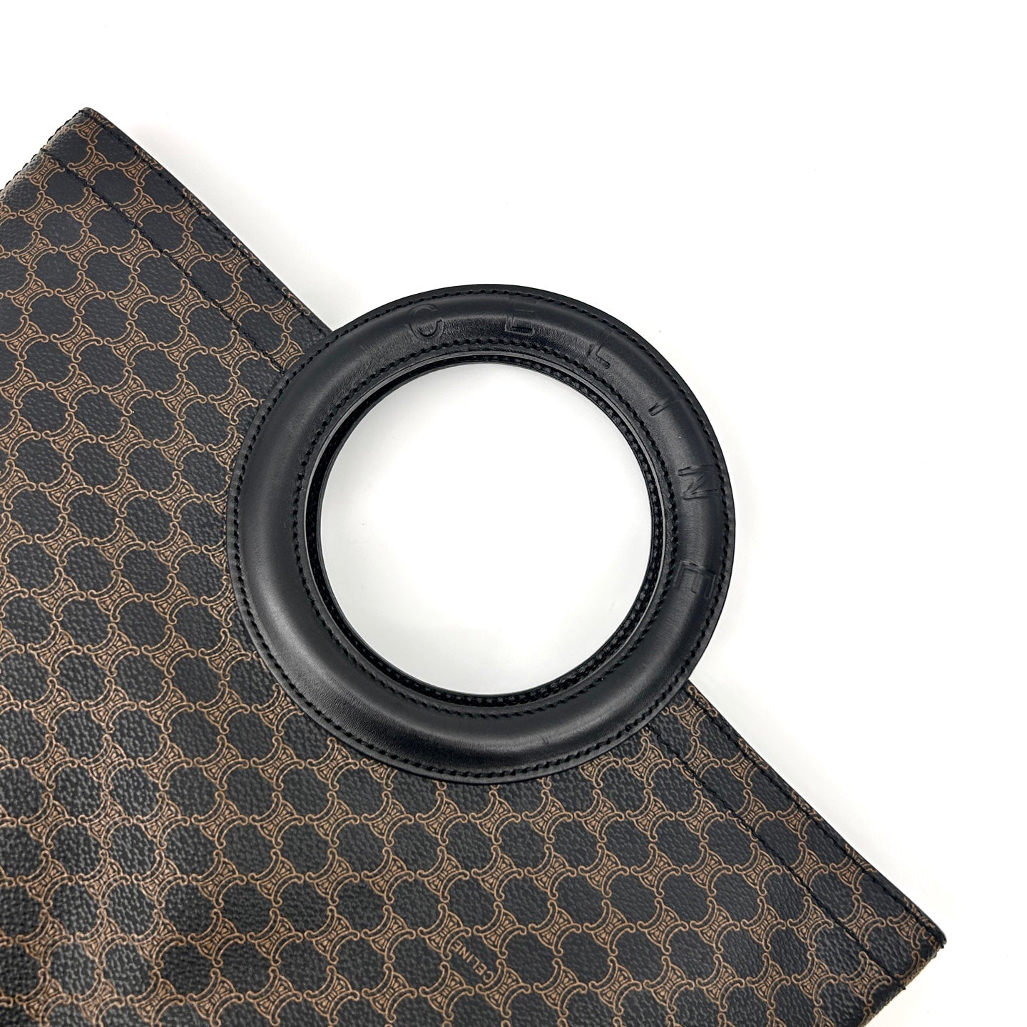 Celine Black Macadam Monogram Ring Handle Tote Bag [Used]