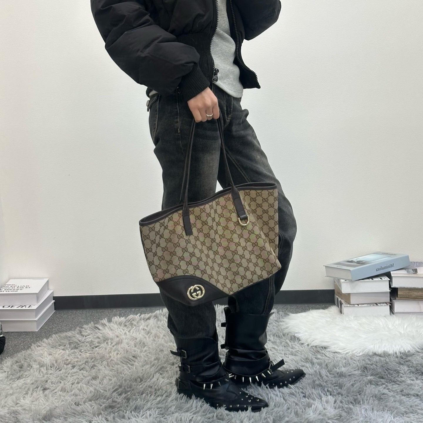 Gucci Brown GG Monogram Canvas Tote Bag[Used]