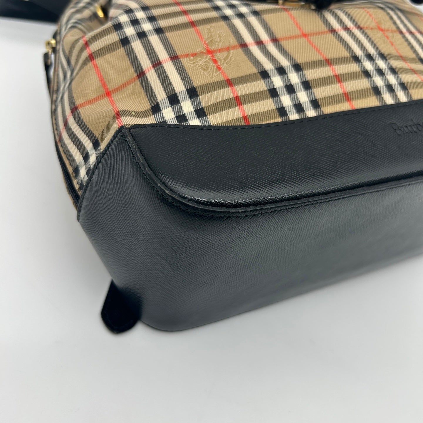 Burberry Haymarket Classic Check Flap Drawstring Backpack [Used]