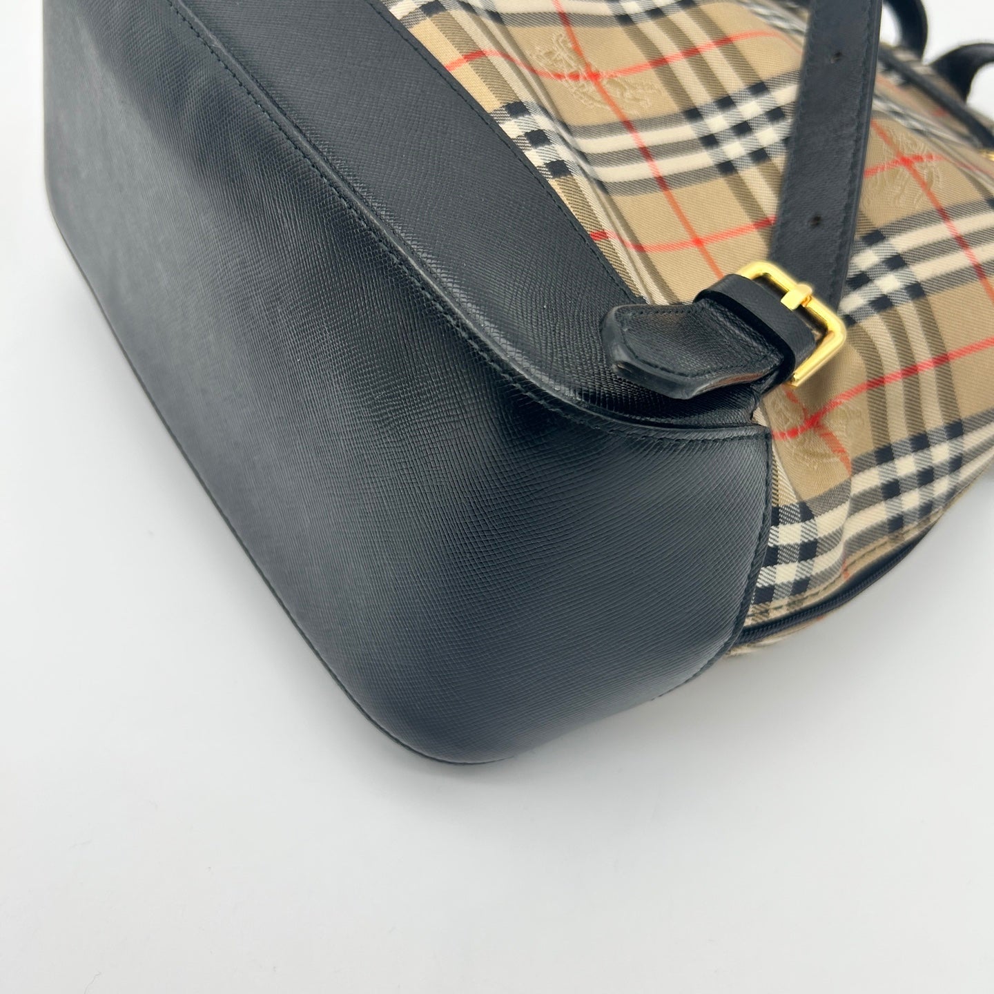 Burberry Haymarket Classic Check Flap Drawstring Backpack [Used]