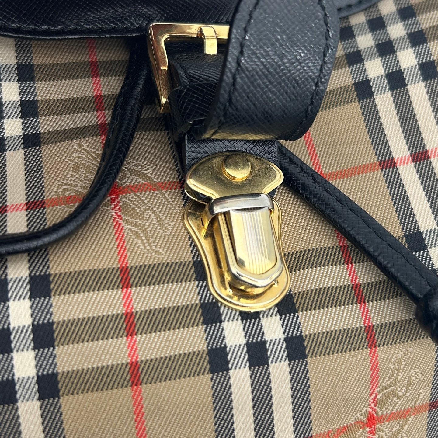 Burberry Haymarket Classic Check Flap Drawstring Backpack [Used]