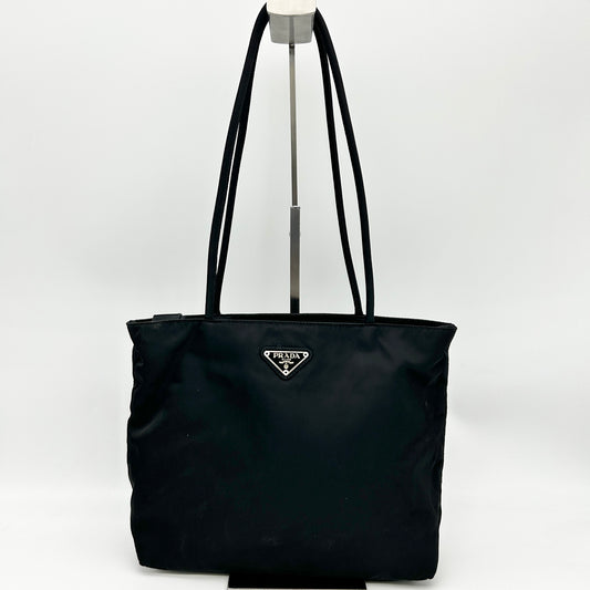 Prada Black Tessuto Nylon Shoulder Tote Bag [Used]