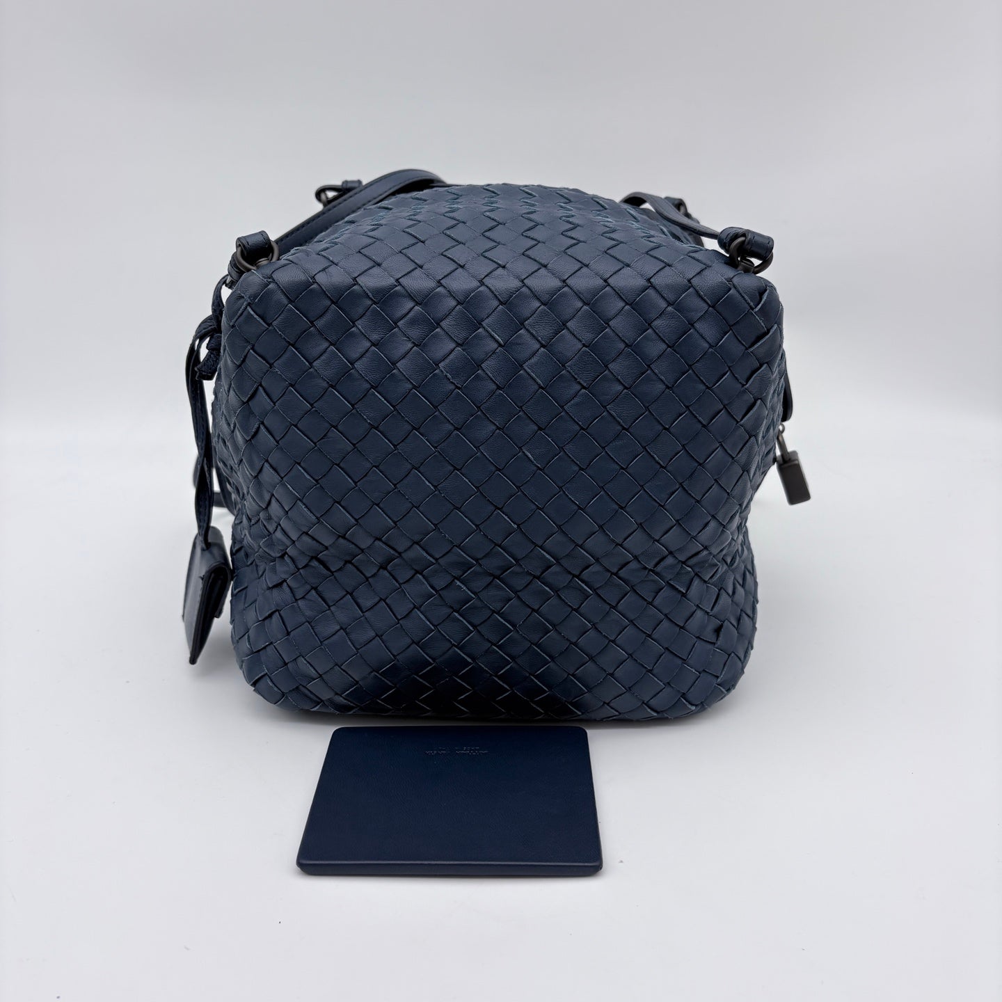 Bottega Veneta Dark Blue Intrecciato Cube Messenger Bag [Used]
