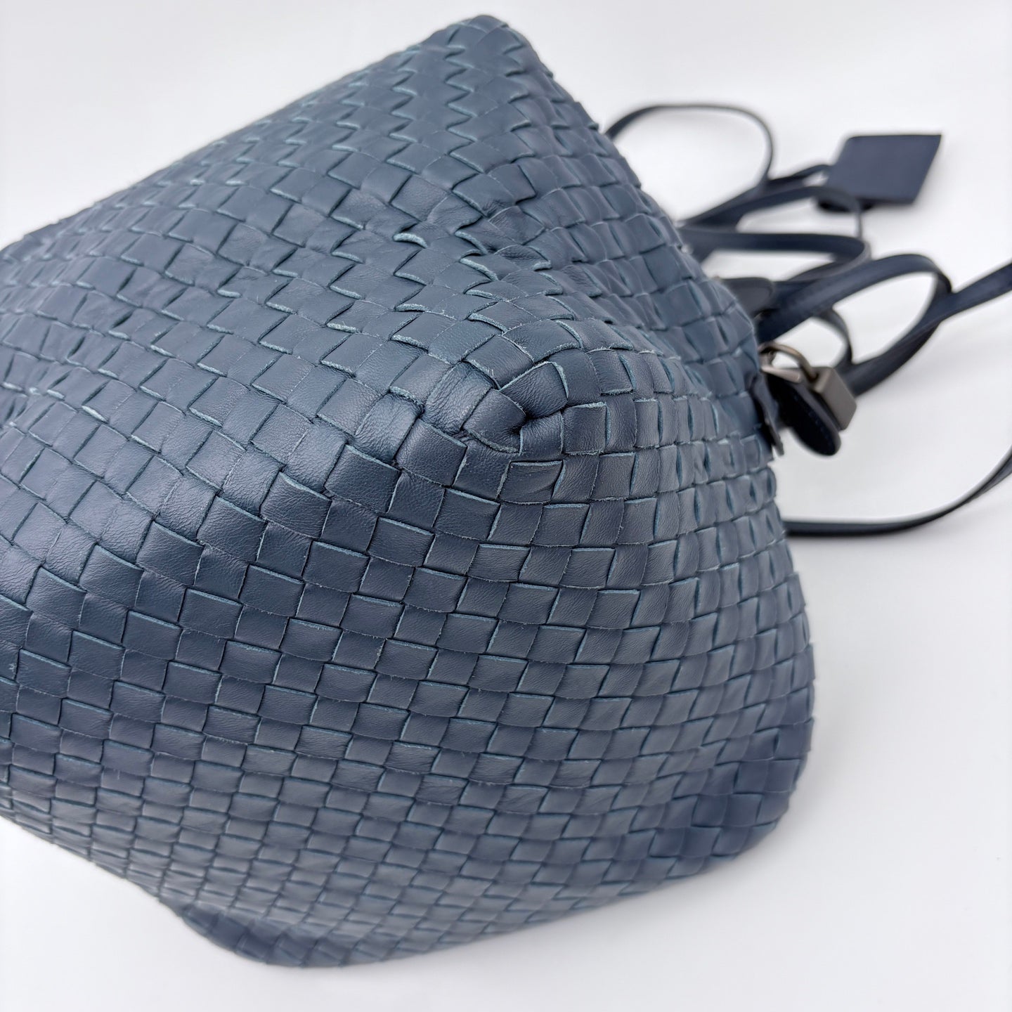 Bottega Veneta Dark Blue Intrecciato Cube Messenger Bag [Used]