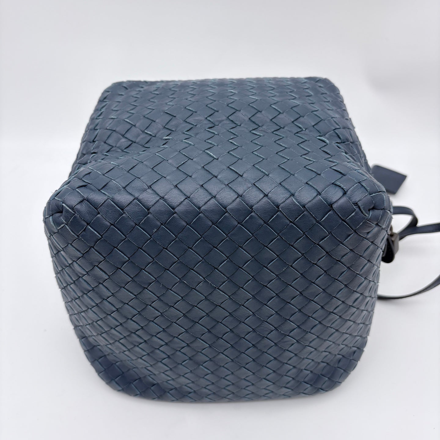 Bottega Veneta Dark Blue Intrecciato Cube Messenger Bag [Used]