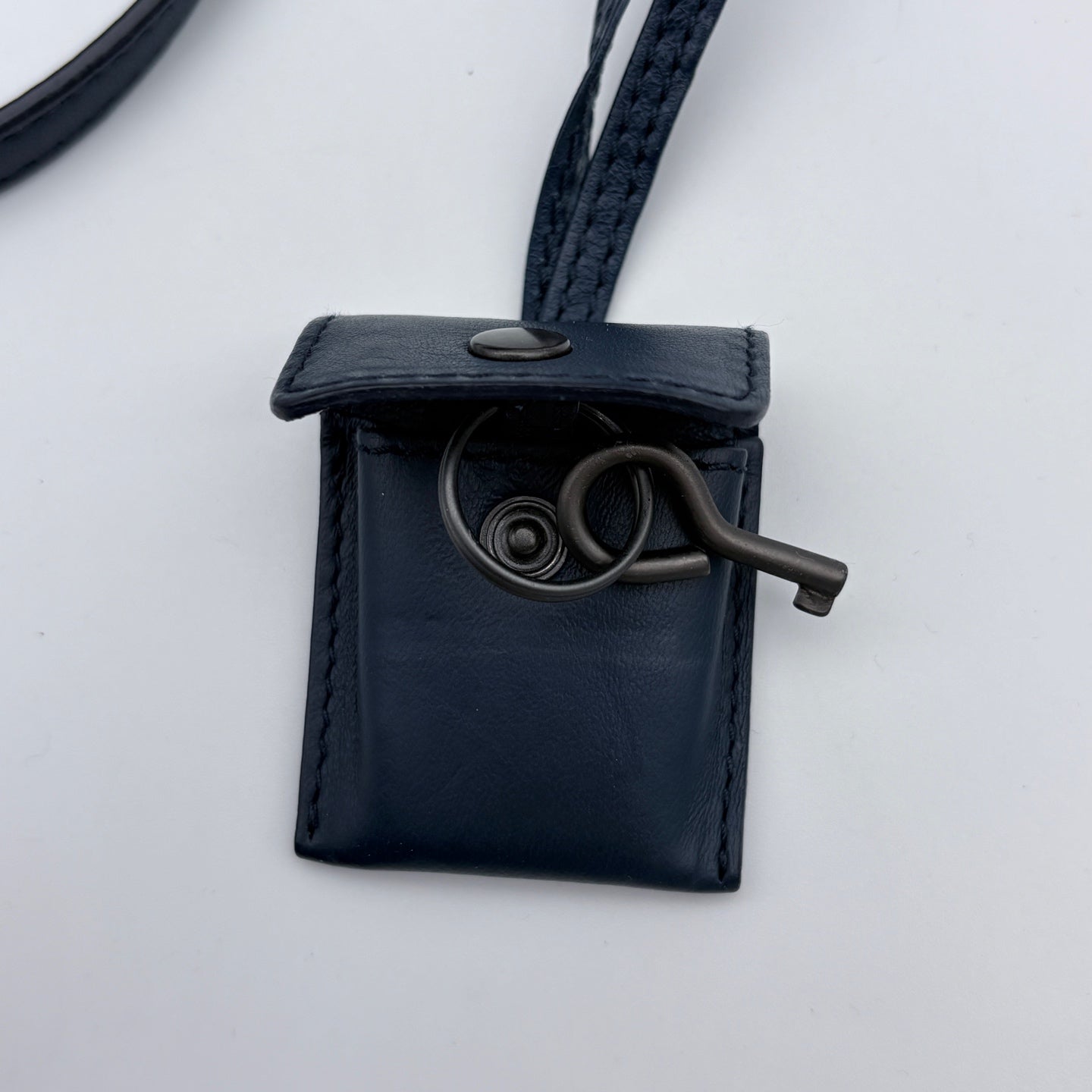 Bottega Veneta Dark Blue Intrecciato Cube Messenger Bag [Used]