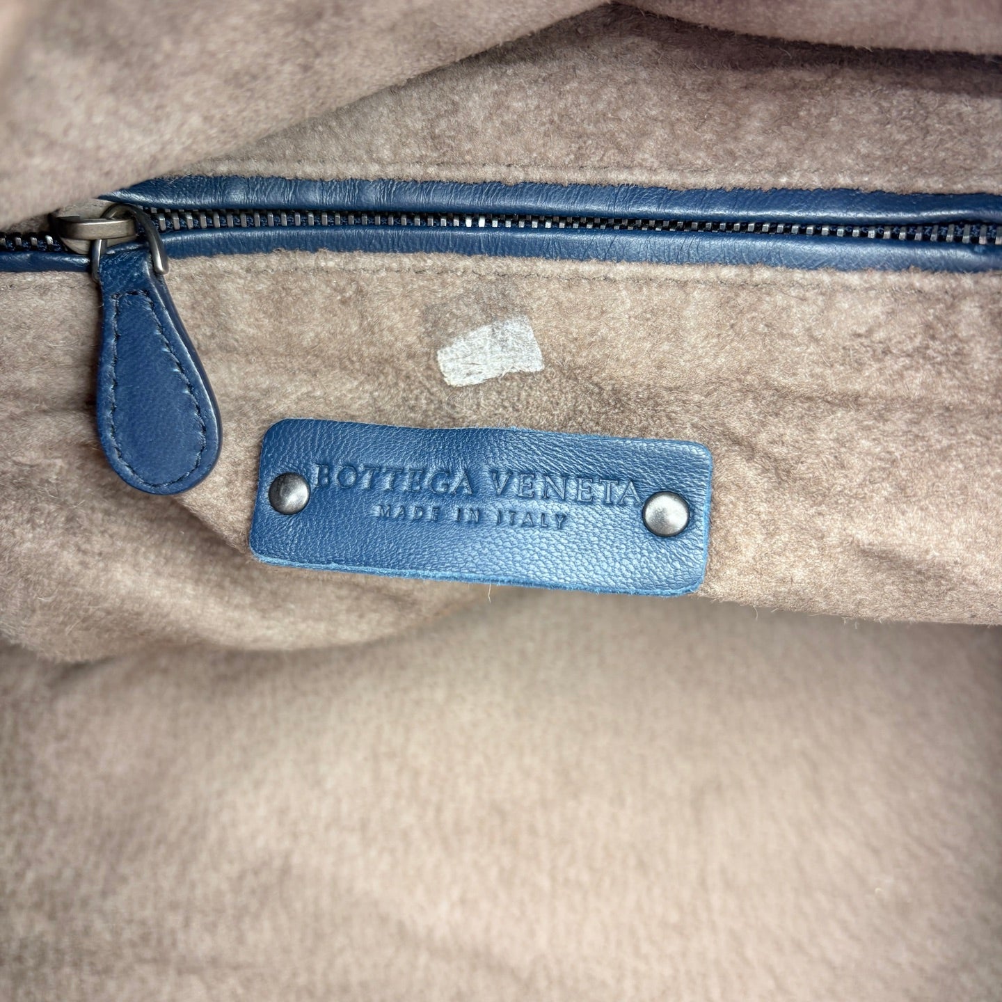 Bottega Veneta Dark Blue Intrecciato Cube Messenger Bag [Used]