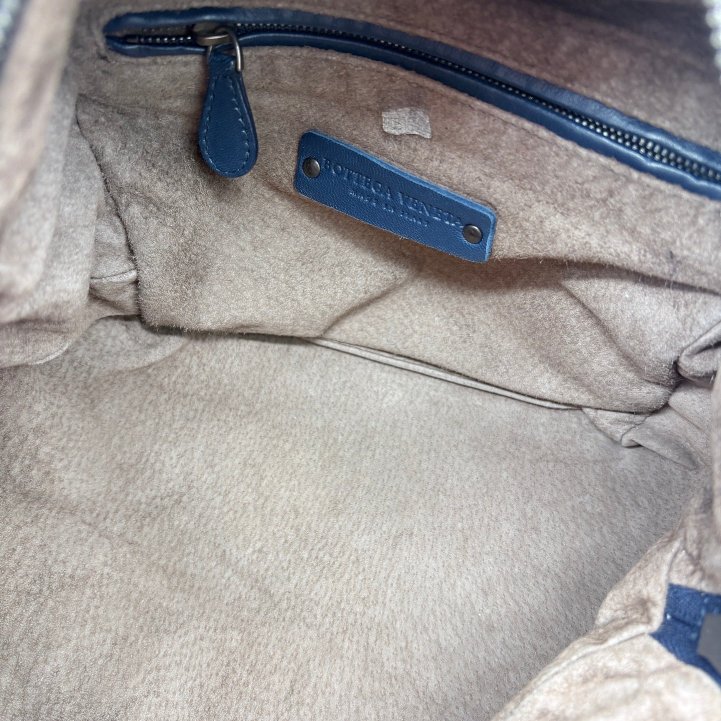 Bottega Veneta Dark Blue Intrecciato Cube Messenger Bag [Used]