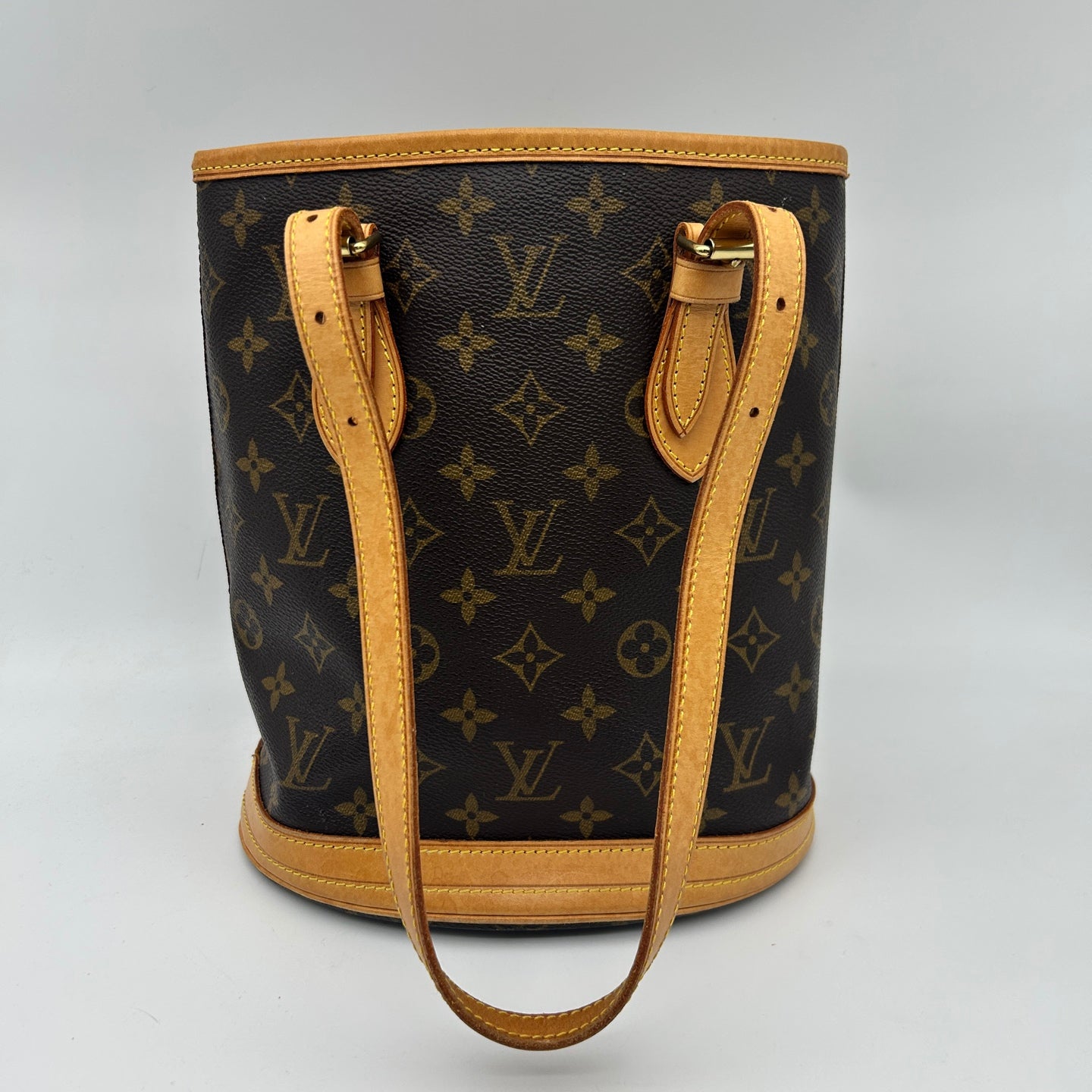 Louis Vuitton Classic Leather Bucket Tote Bag [Used]